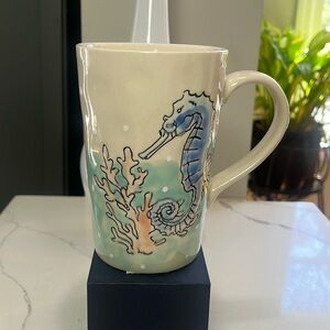 SPECTRUM designz  SEAHORSE 
& CORAL MUG 32 OZ NWT